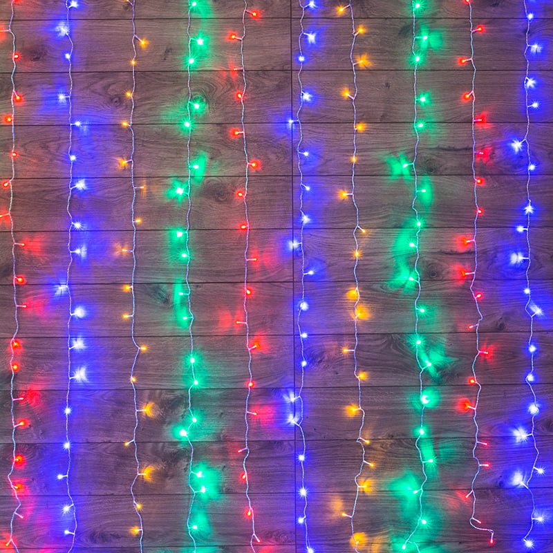 

Гирлянда NEON-NIGHT светодиодная занавес, ламп: 240 шт., 2 м x 3 м, режимов: 8, разноцветный (235-069)