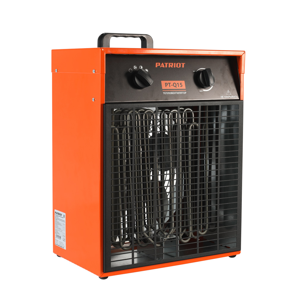 

Тепловая пушка электрическая 150м² 15кВт, 1700 м³/час, 380/400 В, PATRIOT PT-Q 15 (633307235), Оранжевый, PT-Q 15