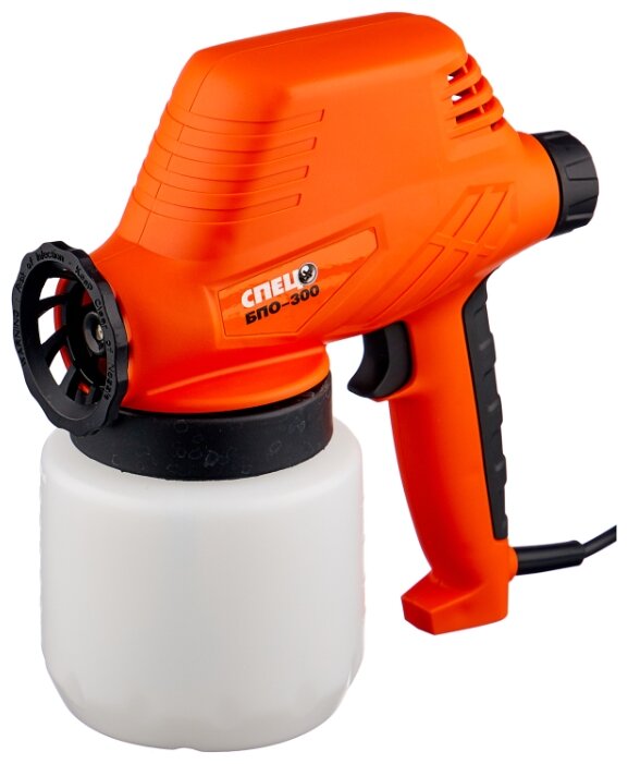 

Краскопульт СПЕЦ БПО-300, сетевой, 130Вт, объем бачка 800мл, 1.7кг, БПО-300