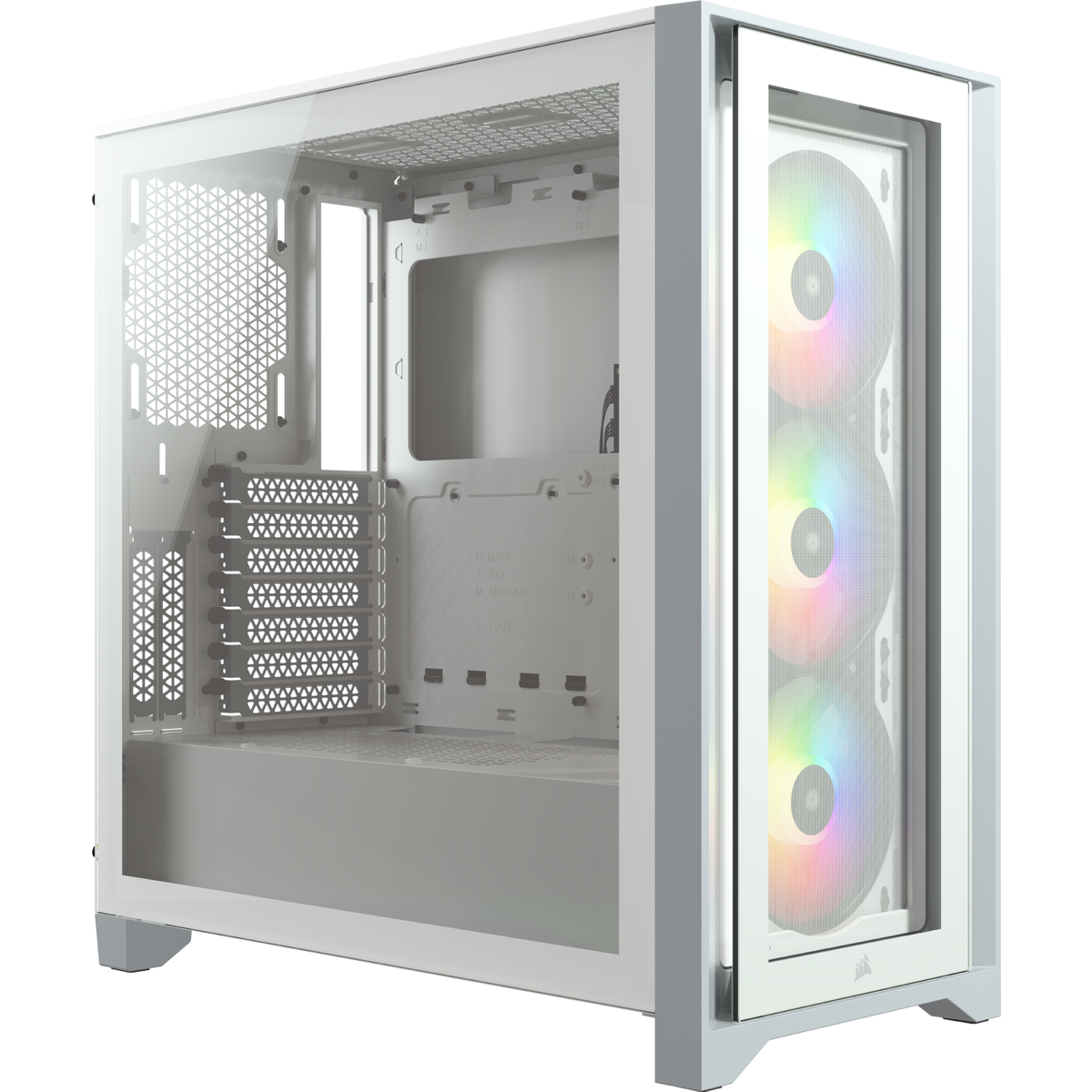 Корпус Corsair iCUE 4000X RGB, EATX, Mid-Tower, USB 3.0, USB Type-C, белый, Без БП (CC-9011205-WW)