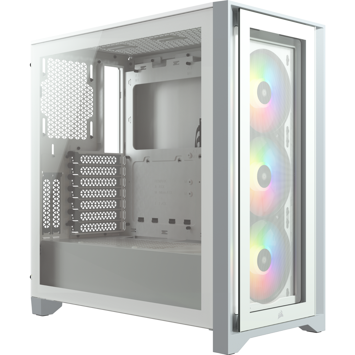 

Корпус Corsair iCUE 4000X RGB, EATX, Mid-Tower, USB 3.0, USB Type-C, белый, Без БП (CC-9011205-WW), iCUE 4000X RGB