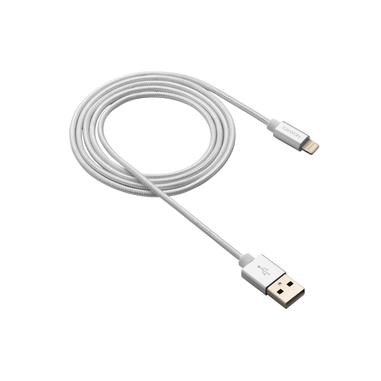 

Кабель USB-Lightning 8-pin, 2.4A, 1м, белый Canyon MFI-3 (CNS-MFIC3PW), MFI-3