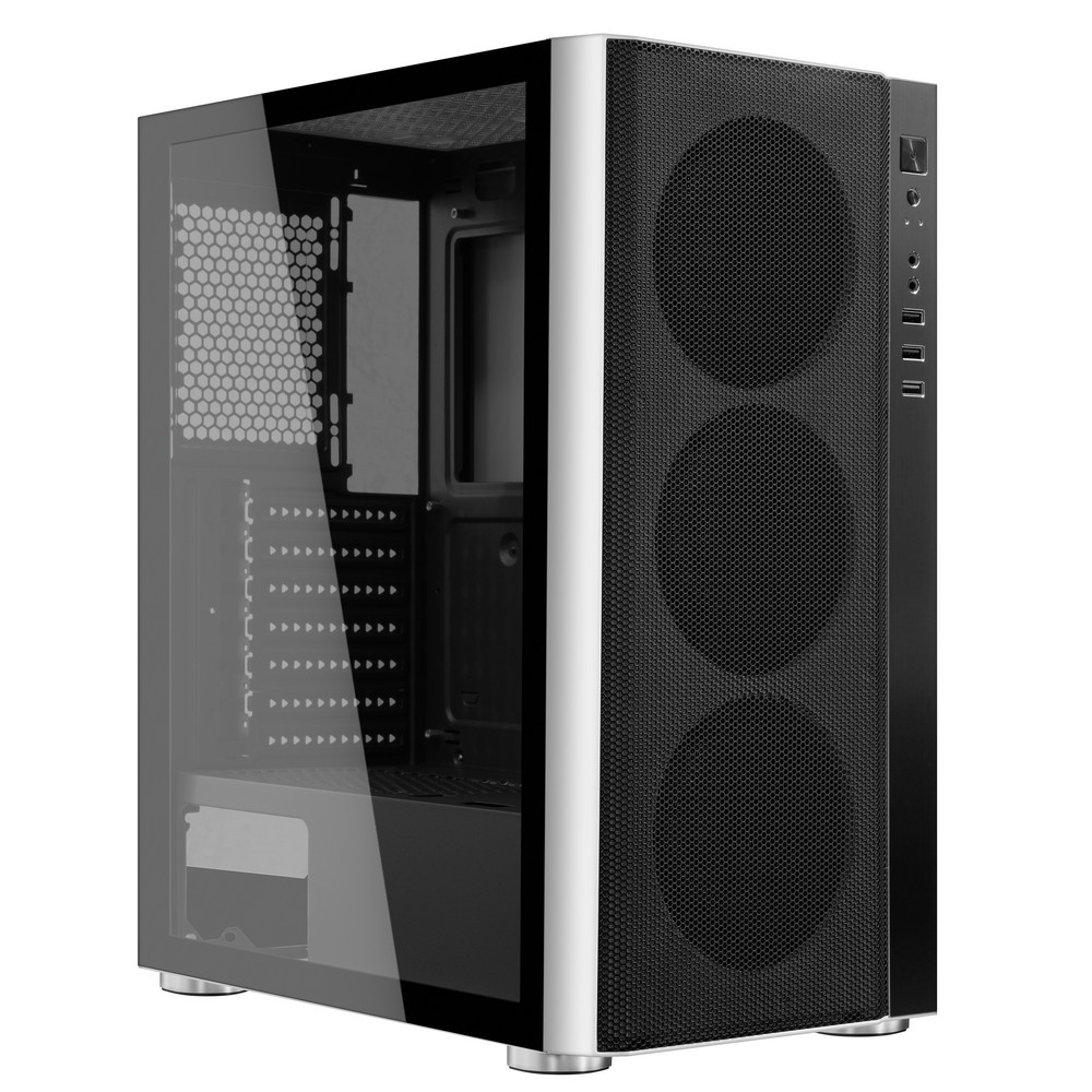 

Корпус Ginzzu CL185, ATX, Midi-Tower, USB 3.0, белый, без БП, CL185