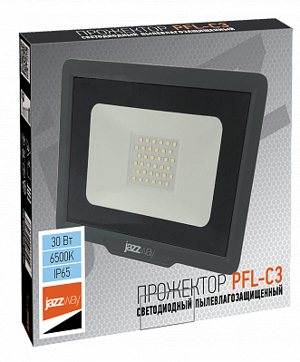 

Прожектор светодиодный Jazzway PFL-C3, 30Вт, 2550лм, 6500, Ra:70, IP65, черный (5023567), PFL-C3