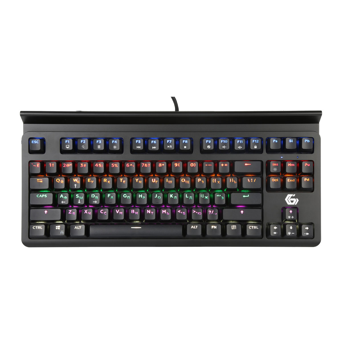 

Клавиатура проводная Gembird KB-G520L, механическая, подсветка, USB, черный, KB-G520L