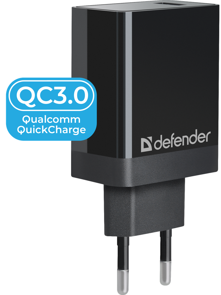 

Зарядное устройство Defender UPA-101 18W, 1USB, Quick Charge, 3A, черный (83573), UPA-101