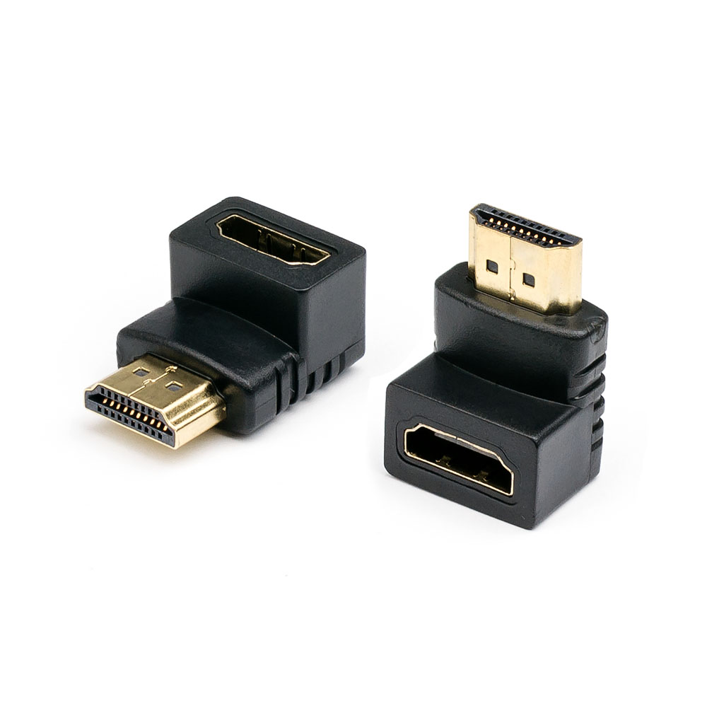 

Переходник (адаптер) HDMI(19F)-HDMI(19M) угловой v2.0 4K, черный Atcom AT3804 (AT3804), AT3804