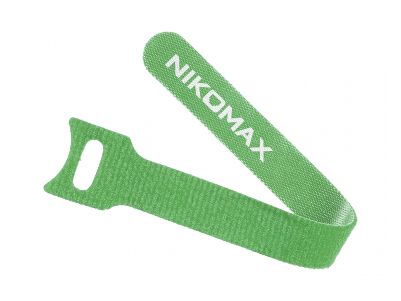 Стяжка-липучка Nikomax NMC-CTV210-16-SB-GN-10, 1.6 см x 210 мм, 10 шт., зеленый