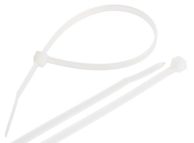 

Стяжка Nikomax NMC-CTN200-45-SL-WT-100, 4.5 мм x 200 мм, 100 шт., белый, NMC-CTN200-45-SL-WT-100
