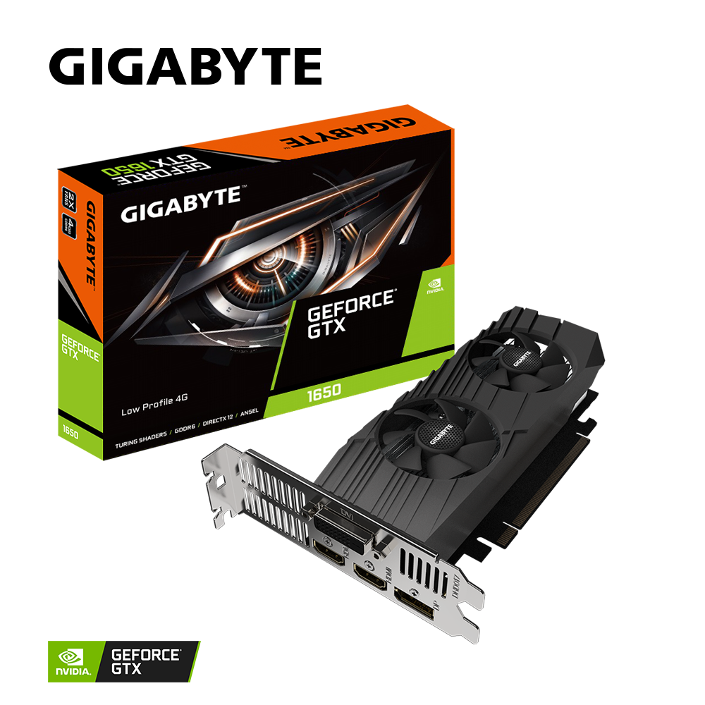 Видеокарта GIGABYTE NVIDIA GeForce GTX 1650 D6 Low Profile 4G, 4Gb DDR6
