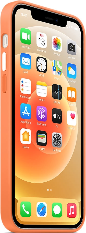 

Чехол-накладка Apple MagSafe для смартфона Apple iPhone 12/12 Pro, силикон, кумкват (MHKY3ZE/A)