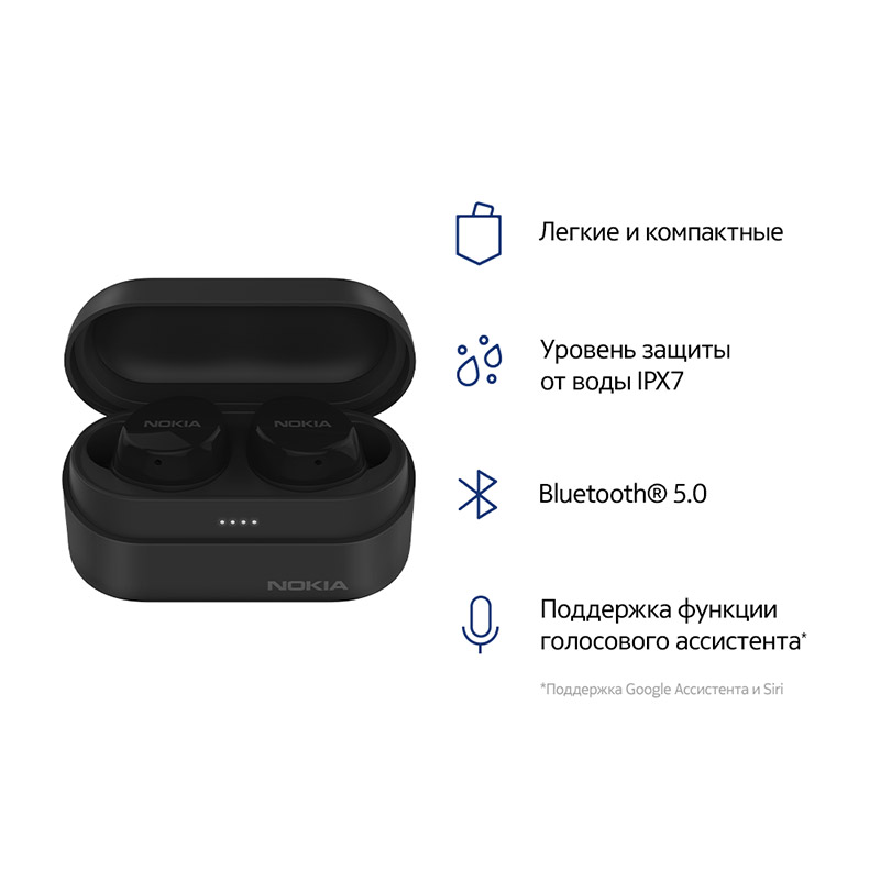 

Беспроводные наушники Nokia BH-405, USB Type-C, черный, BH-405