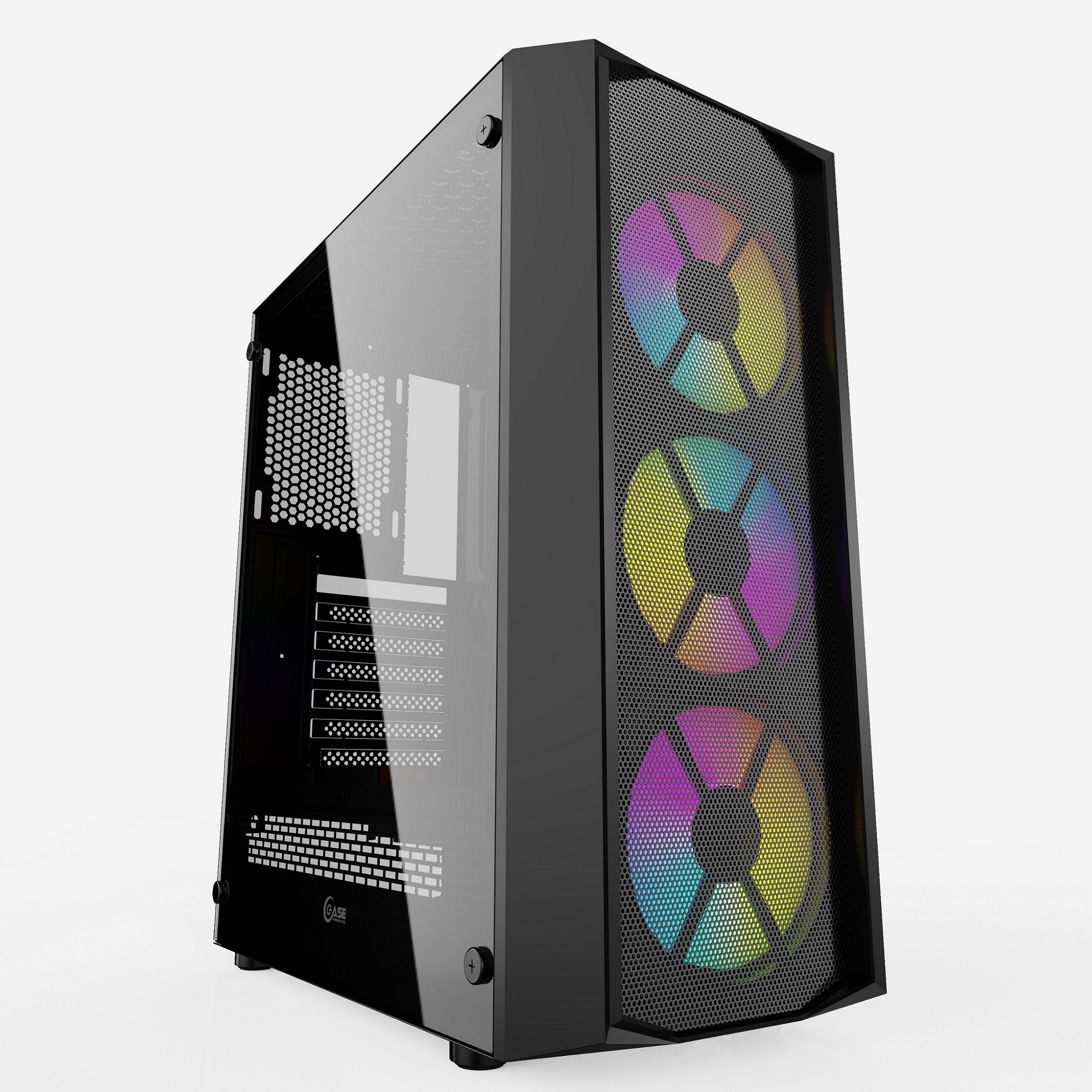 Корпус PowerCase Rhombus X3 Mesh LED, ATX, Midi-Tower, USB 3.0, черный, без БП (CMRMX-L3)