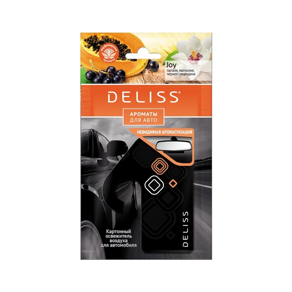 Ароматизатор автомобильный подвесной Deliss Joy AUTOP006.0301, папайя, магнолия, черная смородина (AUTOP006.0301) - фото 1
