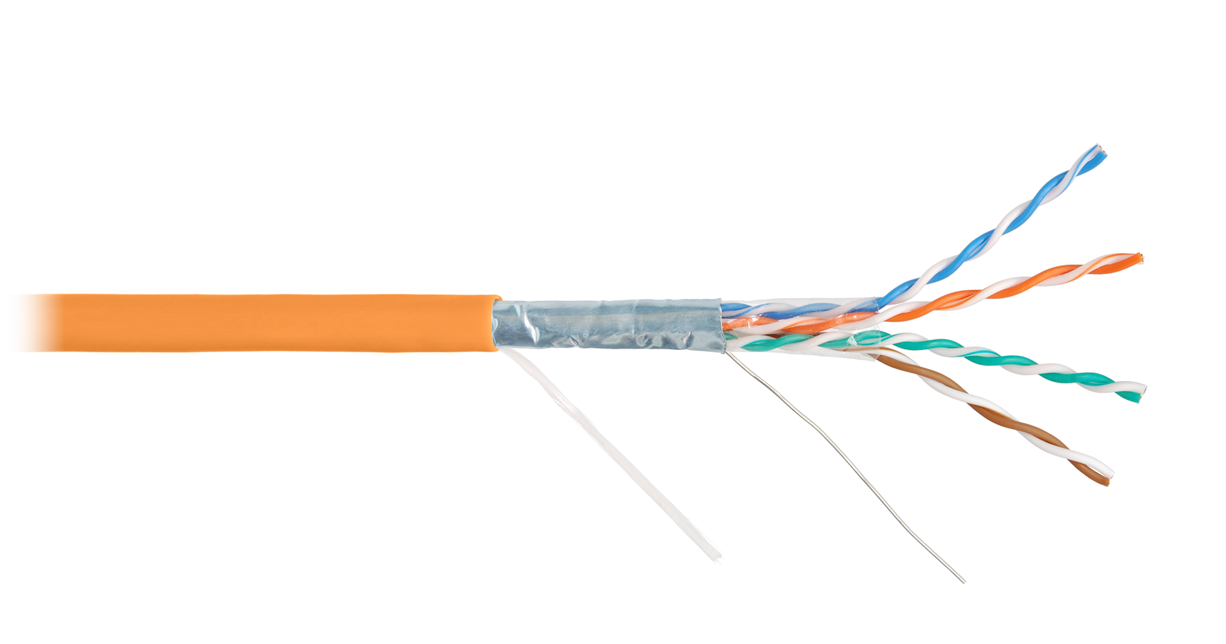 Экранированная витая пара. Кабель NIKOLAN NKL 4200c-BK. Кабель NKL 4200c-or NIKOLAN F/UTP, 4 пары кат.5e, 24 AWG, внутренний LSZH НГ(А)HFLTX. Кабель NIKOLAN NKL 4140c-BL. Витая пара f/UTP 5e 24awg