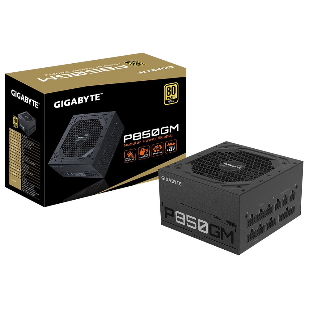 

Блок питания 850 Вт ATX GIGABYTE P850GM, 120 мм, 80 Plus Gold (GP-P850GM), P850GM