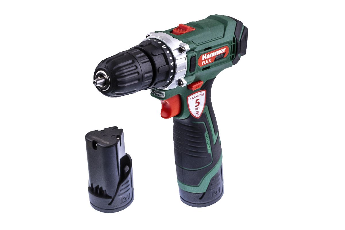 

Шуруповерт Hammer ACD12/2CS, аккумуляторный, 26 нм, 1400 об/мин, 12V, 1.5 А·ч, Li-Ion, два акб, быстрозажимной патрон, кейс, 940 г, ACD12/2CS