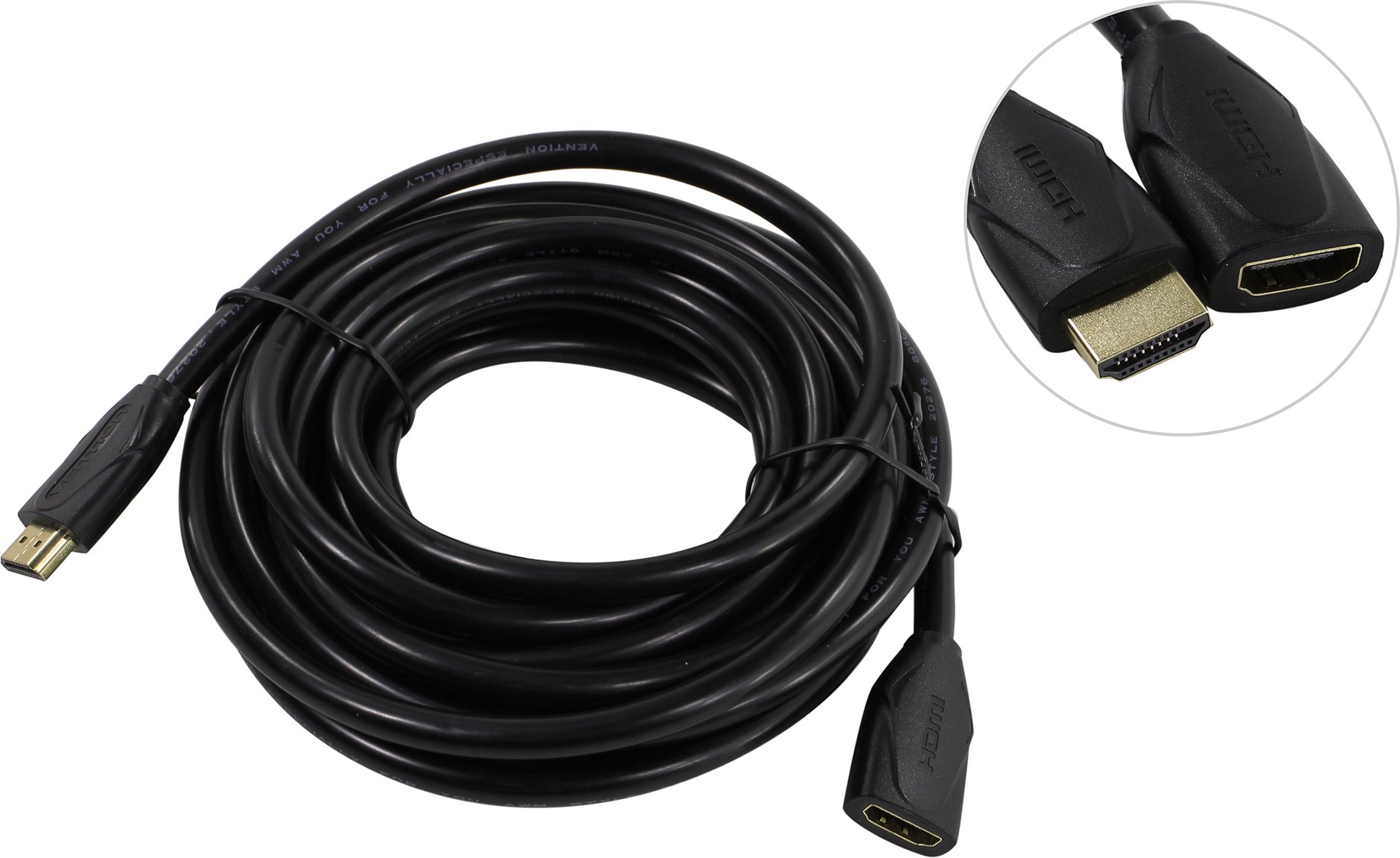 

Кабель-удлинитель HDMI(19M)-HDMI(19F) v1.4, 5 м, черный Vention (VAA-B06-B500)
