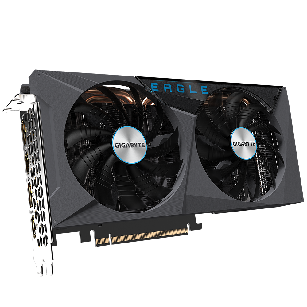 

Видеокарта GIGABYTE NVIDIA GeForce RTX 3060Ti EAGLE OC 8G, 8Gb DDR6, 256 бит, PCI-E, 2HDMI, 2DP, Retail (GV-N306TEAGLE OC-8GD), EAGLE OC 8G