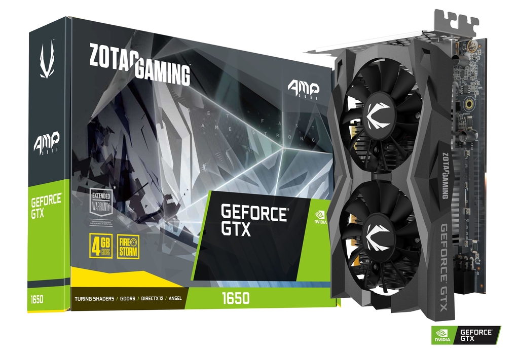 

Видеокарта ZOTAC NVIDIA GeForce GTX 1650 AMP Core Edition, 4Gb GDDR6, 128 бит, PCI-E, DVI, HDMI, DP, Retail (ZT-T16520J-10L), AMP Core Edition