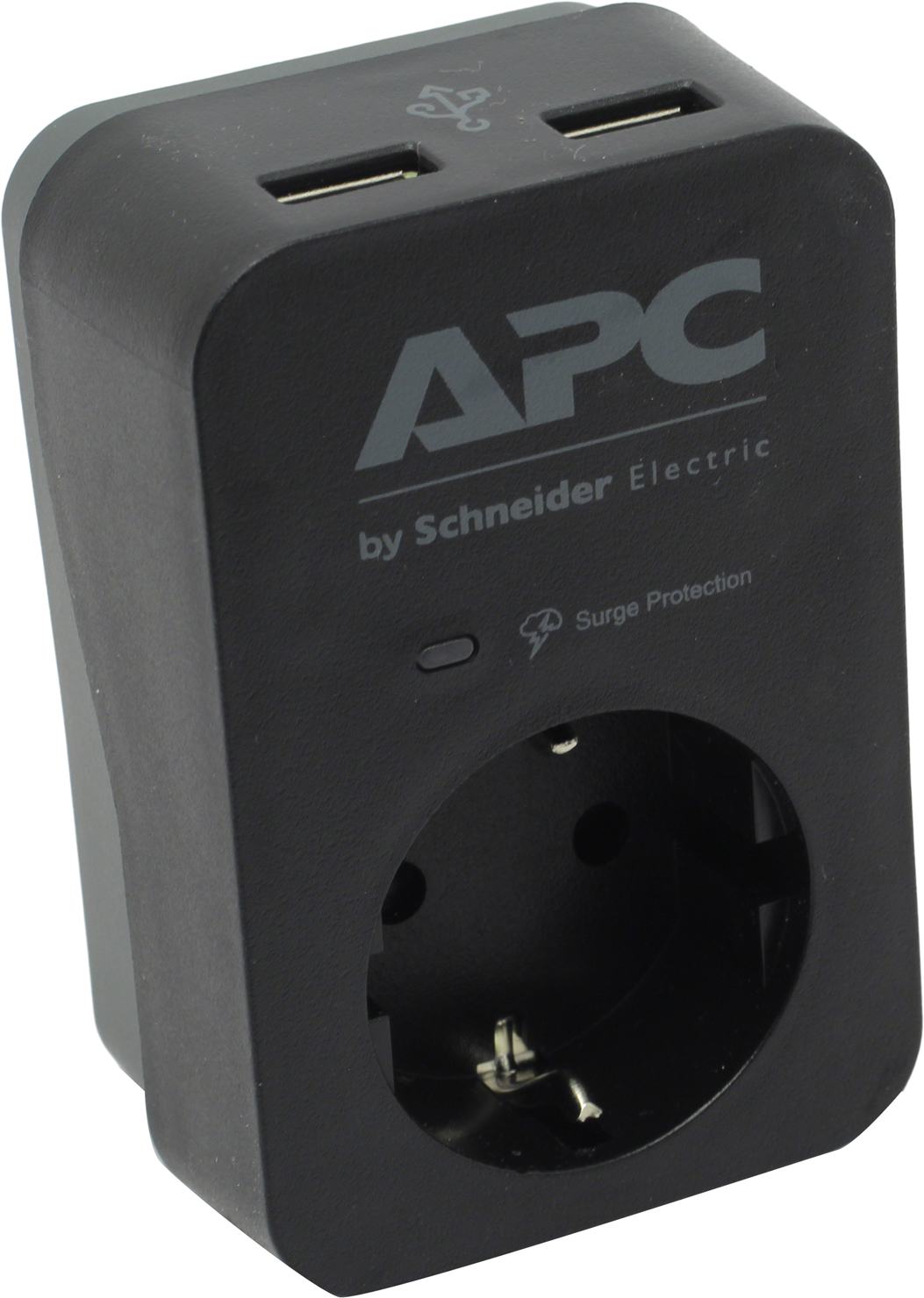 Сетевой фильтр APC by Schneider Electric SurgeArrest, 1-розетка, 2xUSB, черный/серый (PME1WU2B-RS)
