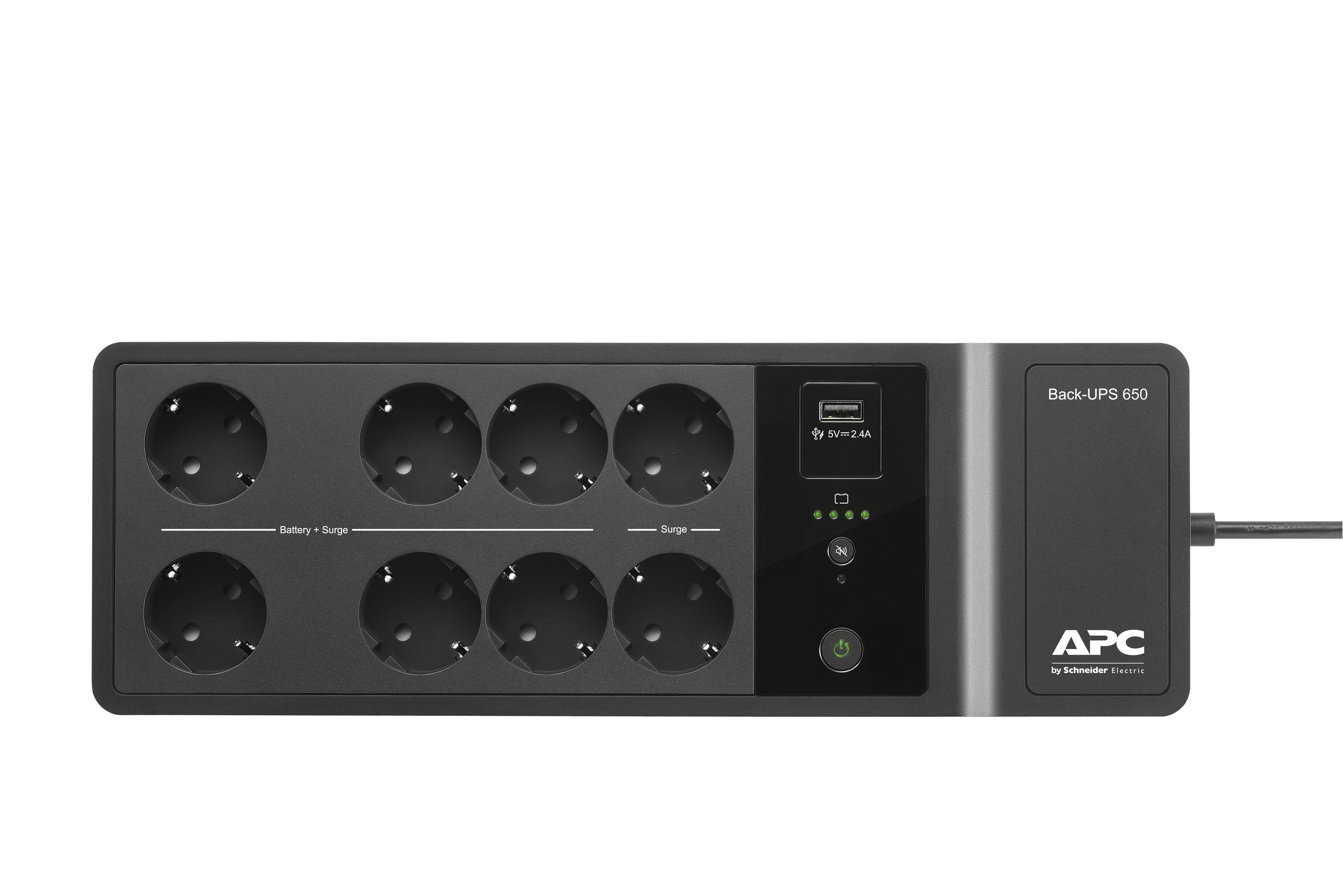 ИБП APC Back-UPS ES, 650 VA, 400 Вт, EURO, розеток - 8, USB, черный (BE650G2-RS)