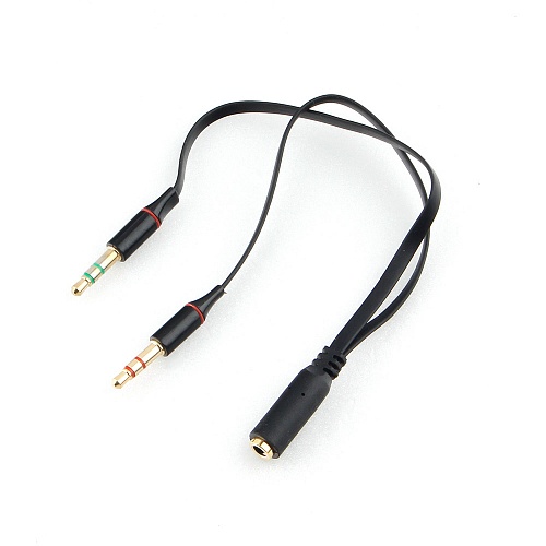 

Кабель-переходник (адаптер) Jack 3.5mm(F)-2xJack 3.5mm(M), 20 см, черный Cablexpert (CCAB-02-35F2M-0.2MB)