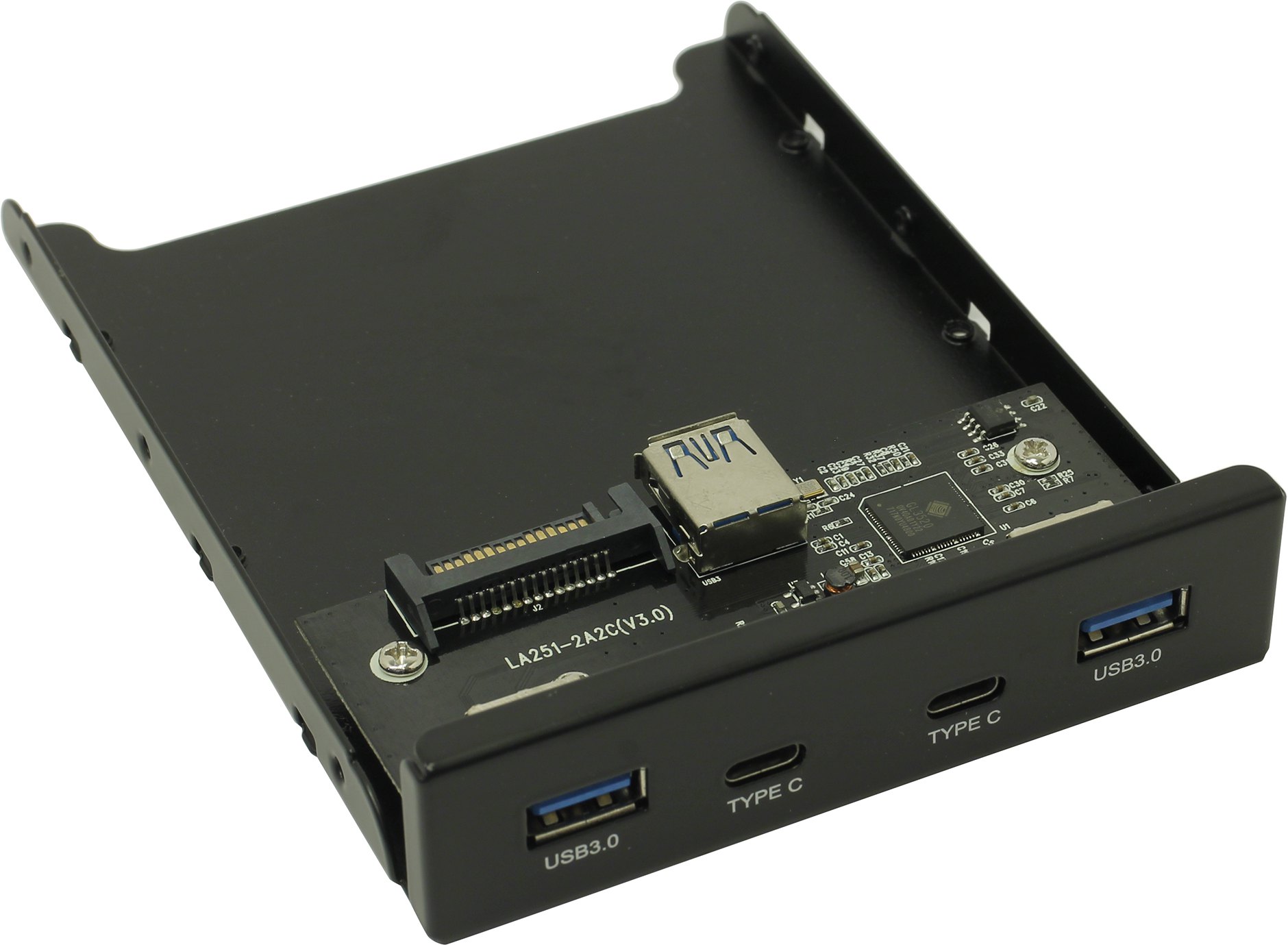 

Фронтальная панель Exegate U3H-619, 3,5", 2*USB3.0+2*TypeC, черный (EX280448RUS), U3H-619