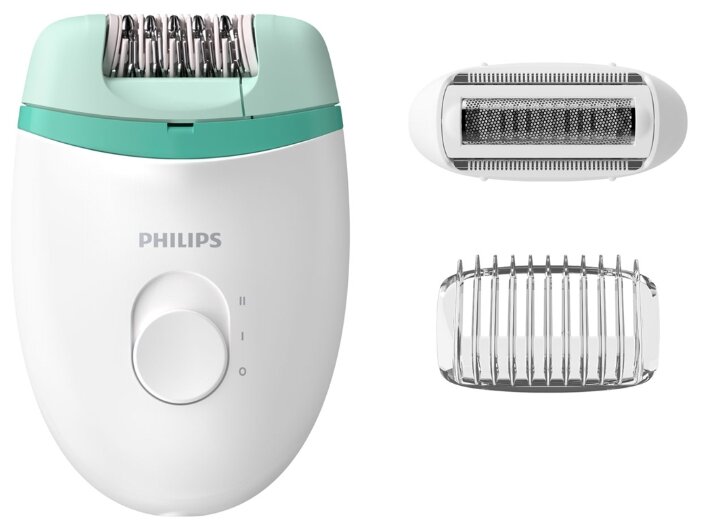 

Эпилятор Philips BRE245/00 Satinelle Essential, количество режимов: 2, насадка для бритья, триммер, питание от сети, белый/зелёный (3811962), BRE245/00 Satinelle Essential