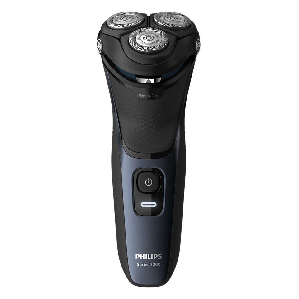 

Бритва Philips S3134/51 Shaver series 3000, выдвижной триммер, самозатачивающиеся ножи, автоматическое переключение напряжение 100-240В, головки 5D Pivot & Flex, быстрая зарядка, черный/синий (3824374), S3134/51 Shaver series 3000