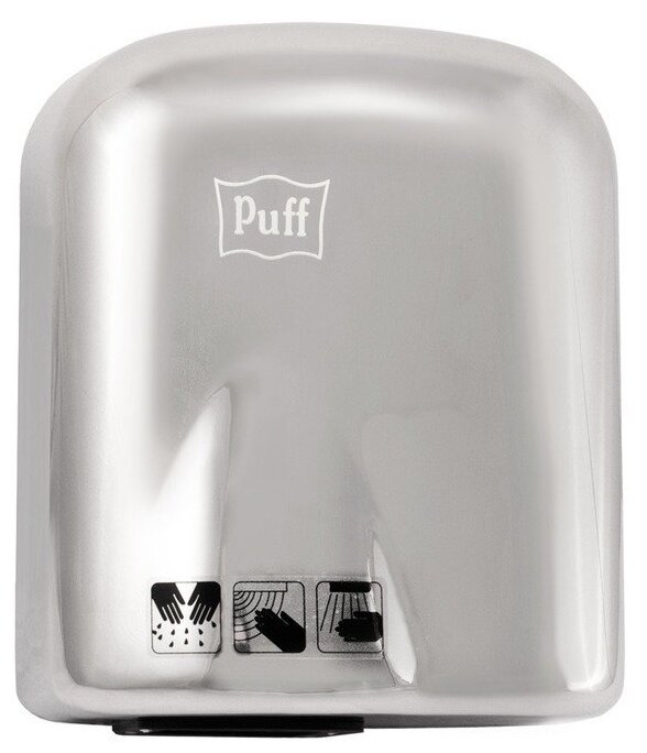 

Сушилка для рук Puff 8826, 1.65кВт, 18 м/с, автовключение, антивандальная, Хром (406156), 8826