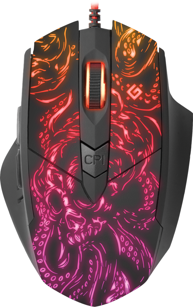 

Мышь проводная Defender Titan GM-650L, 6400dpi, оптическая светодиодная, USB, черный (52650), Titan GM-650L