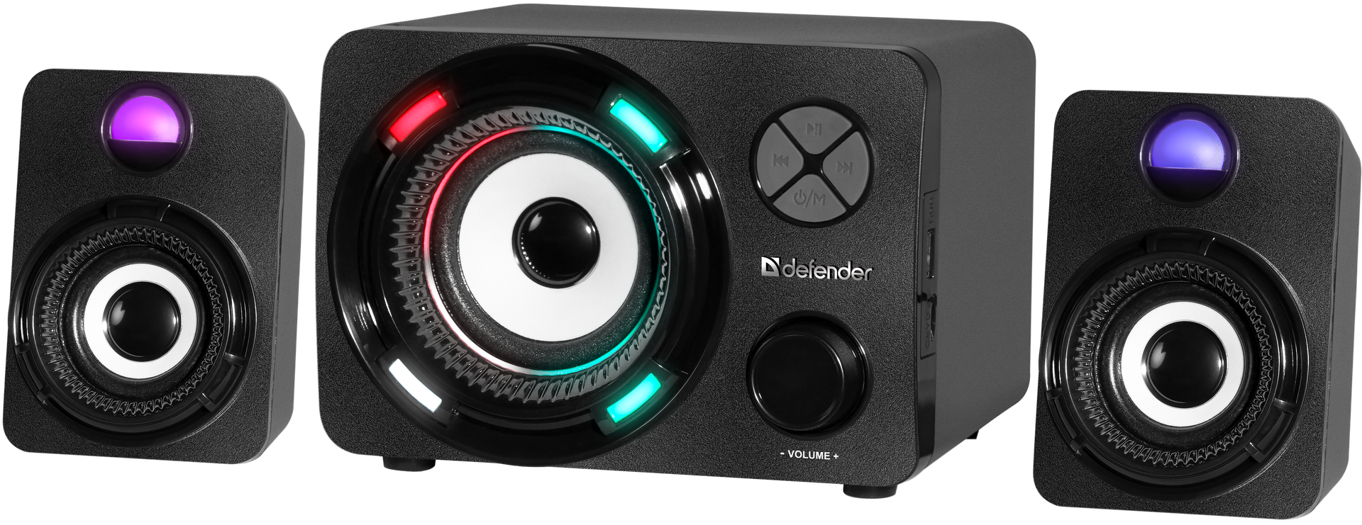 

Акустика 2.1 Defender G11, 11 Вт, FM, USB, microSD, Bluetooth, подсветка, черный (65011), G11