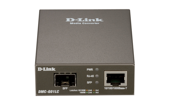 Медиаконвертер D-Link DMC-G01LC, RJ-45x1 Гбит/с, SFPx1 Гбит/с, (DMC-G01LC/C1A)