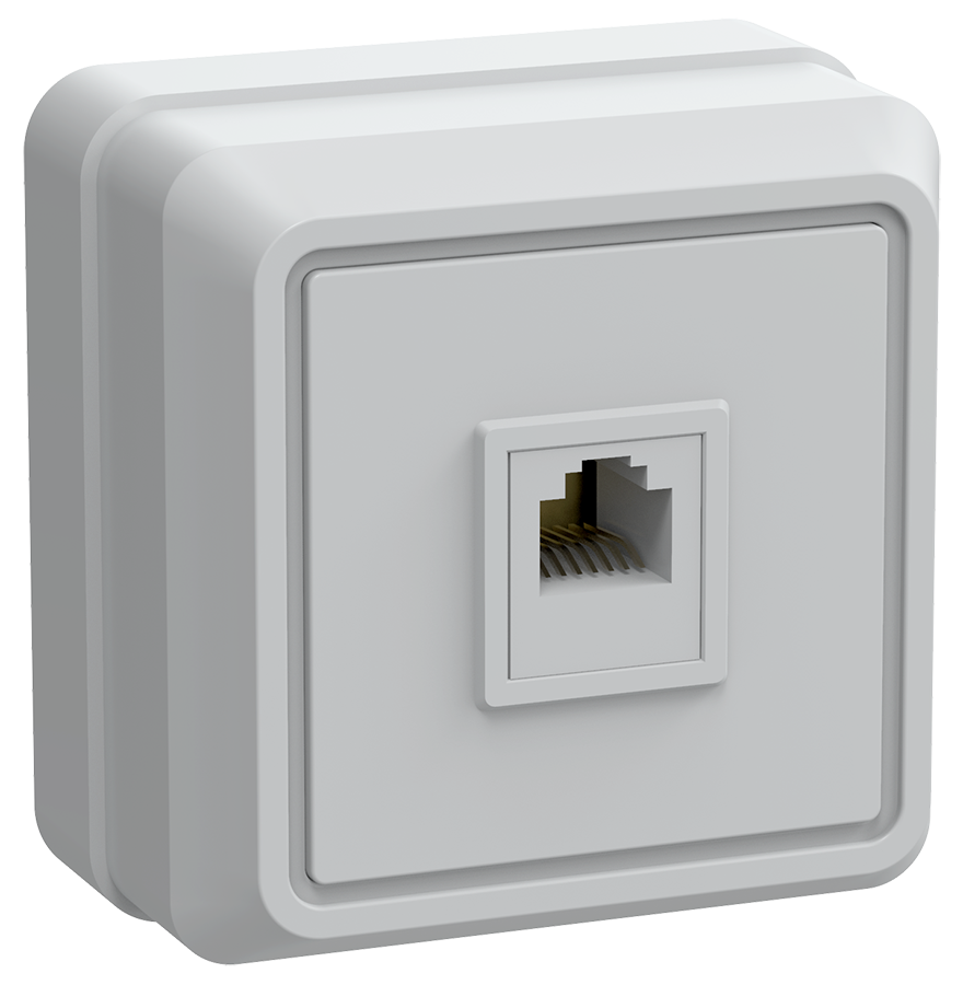 

Розетка RJ-11 открытый монтаж, белый, IEK ОКТАВА РТ20-ОБ (ETO10-K01-DC), РТ20-ОБ