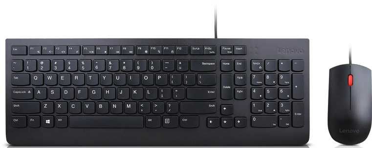 Клавиатура + мышь Lenovo Essential Wired Combo, USB, черный (4X30L79912)
