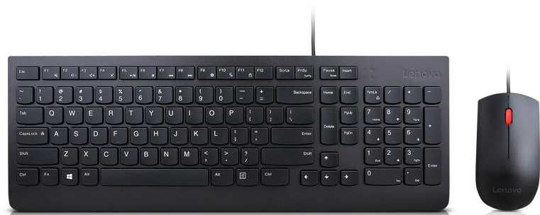

Клавиатура + мышь Lenovo Essential Wired Combo, USB, черный (4X30L79912), Essential Wired Combo