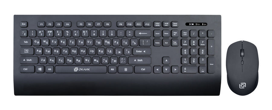Клавиатура + мышь Oklick 222M, беспроводная, USB, черный (1091368)