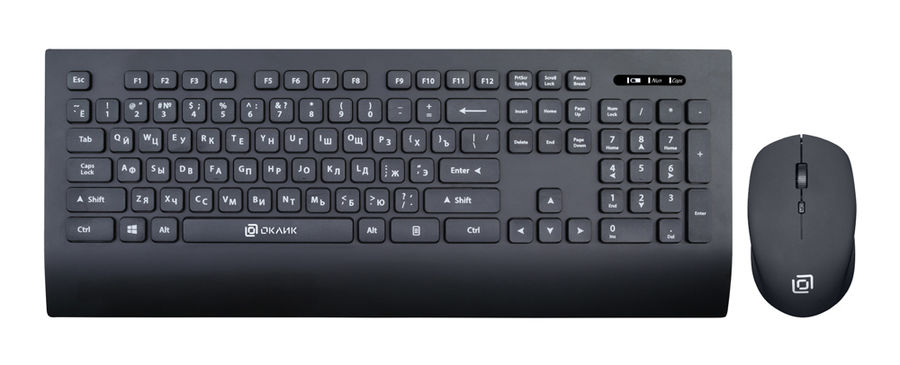 

Клавиатура + мышь Oklick 222M, беспроводная, USB, черный (1091368), 222M