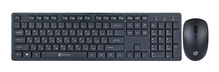 

Клавиатура + мышь Oklick 240M, беспроводная, USB, черный (1091253), 240M