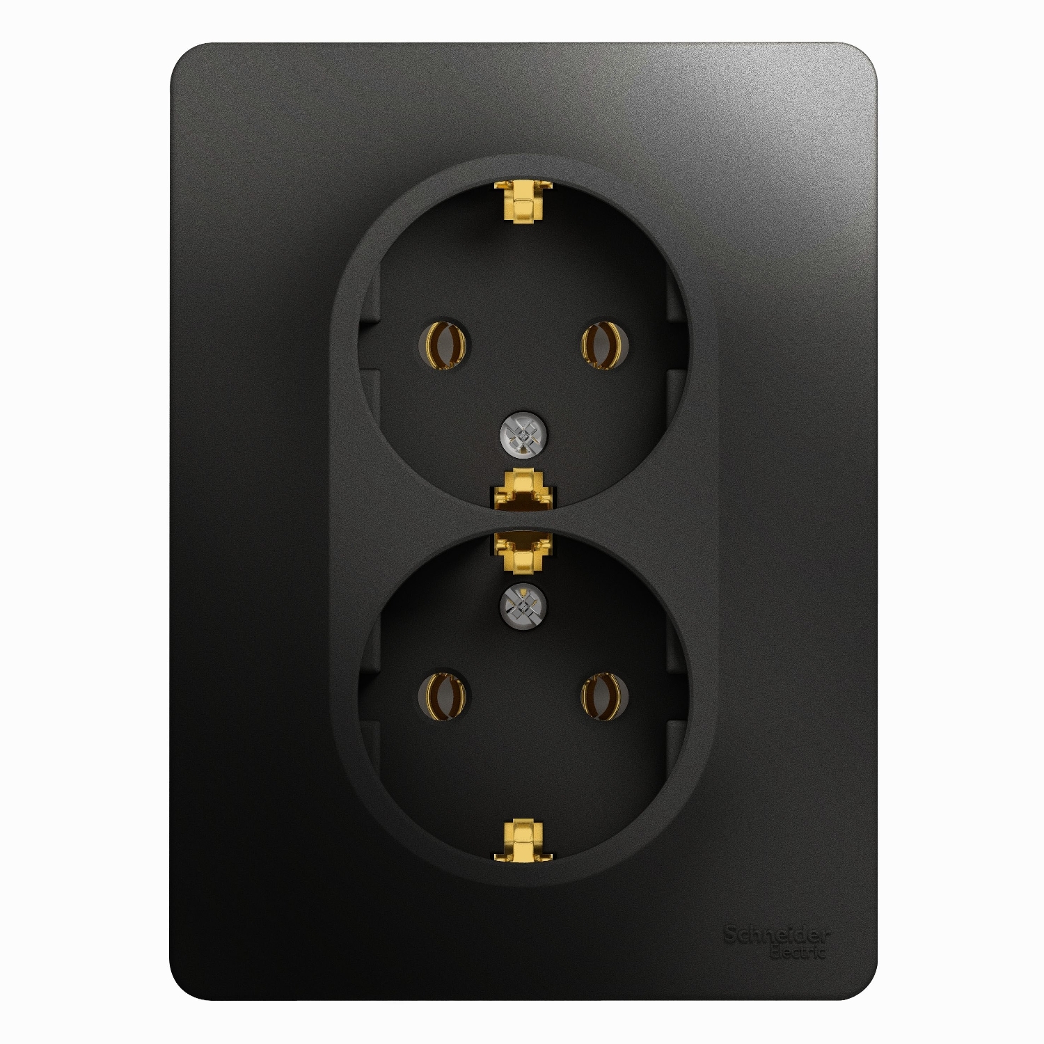 

Розетка Schneider Electric GLOSSA, скрытый монтаж, 2-х постовая, с з/к, 16A, в сборе, IP20, антрацит (GSL000724)
