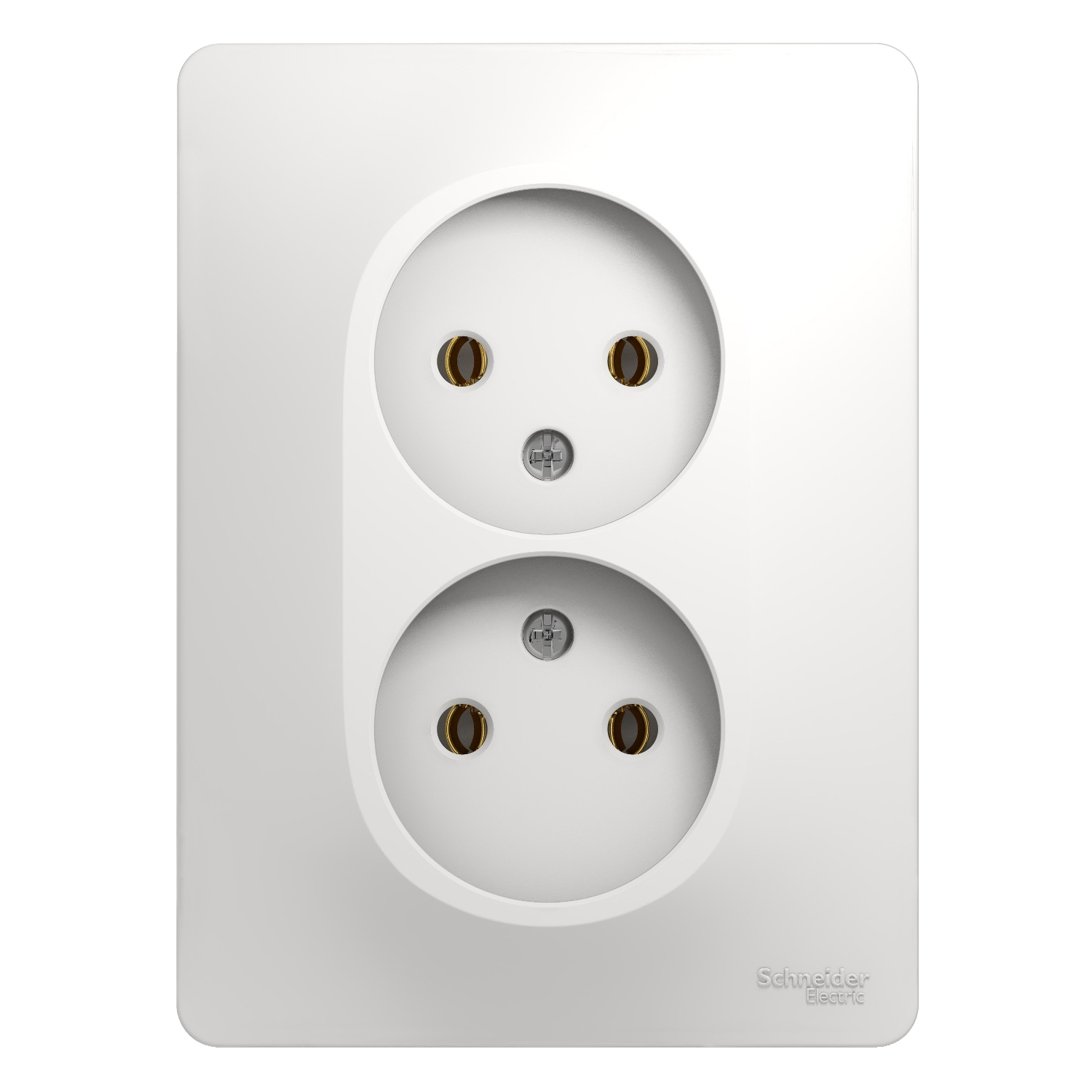 Розетка Schneider Electric Glossa, 2-х постовая, белый