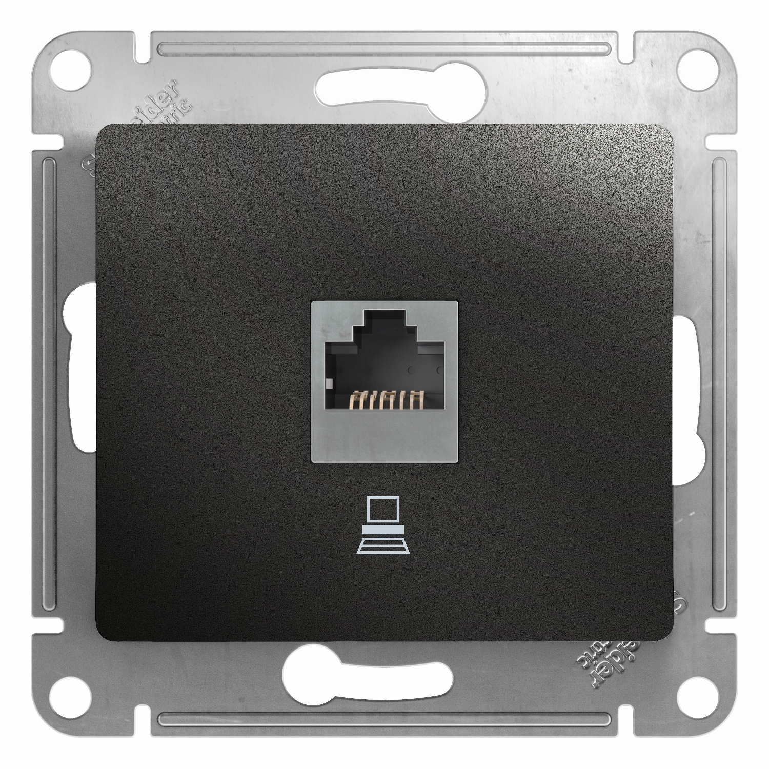 

Розетка RJ-45 скрытый монтаж категория 5e, механизм без рамки, антрацит, Schneider Electric GLOSSA (GSL000781K)