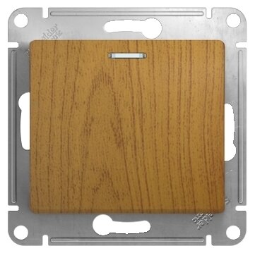 

Выключатель Schneider Electric GLOSSA, 1кл., индикатор/подсветка, скрытый монтаж, механизм с накладкой без рамки, дерево (GSL000513)