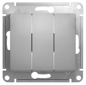 

Выключатель Schneider Electric GLOSSA, 3кл., скрытый монтаж, механизм с накладкой без рамки, алюминий (GSL000331)