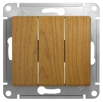 

Выключатель Schneider Electric GLOSSA, 3кл., скрытый монтаж, механизм с накладкой без рамки, дуб (GSL000531)