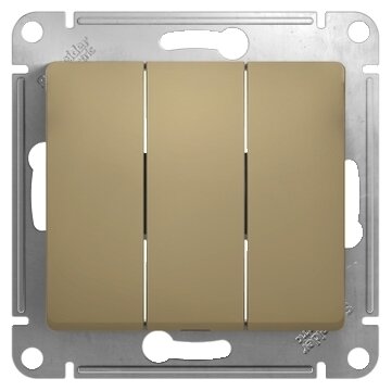 

Выключатель Schneider Electric GLOSSA, 3кл., скрытый монтаж, механизм с накладкой без рамки, титан (GSL000431)
