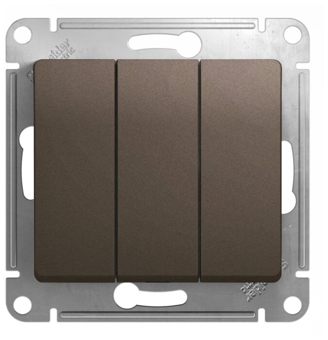 

Выключатель Schneider Electric GLOSSA, 3кл., скрытый монтаж, механизм с накладкой без рамки, шоколад (GSL000831)