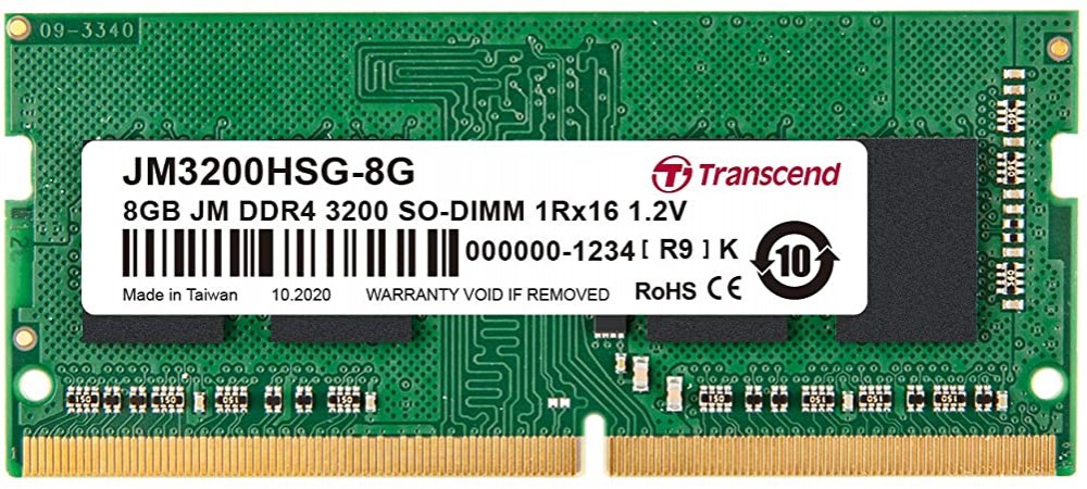 

Память DDR4 SODIMM 8Gb, 3200MHz, CL22, 1.2 В, Transcend, JetRam, JM3200HSG-8G