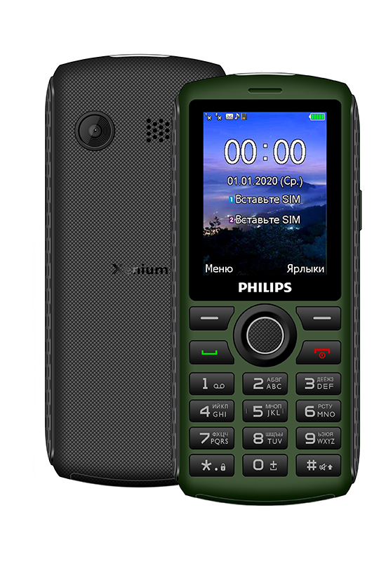 

Мобильный телефон Philips Xenium E218, 2.4" 320x240 TN, MediaTek MT6261, 32Mb RAM, 32Mb, BT, 1xCam, 2-Sim, 3000mAh, micro-USB, темно-зеленый (CTE218GR/00), Xenium E218